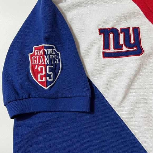 NEW YORK GIANTS Mens Polo Shirt Embroidered Striped XL NFL Football - Picture 6 of 10